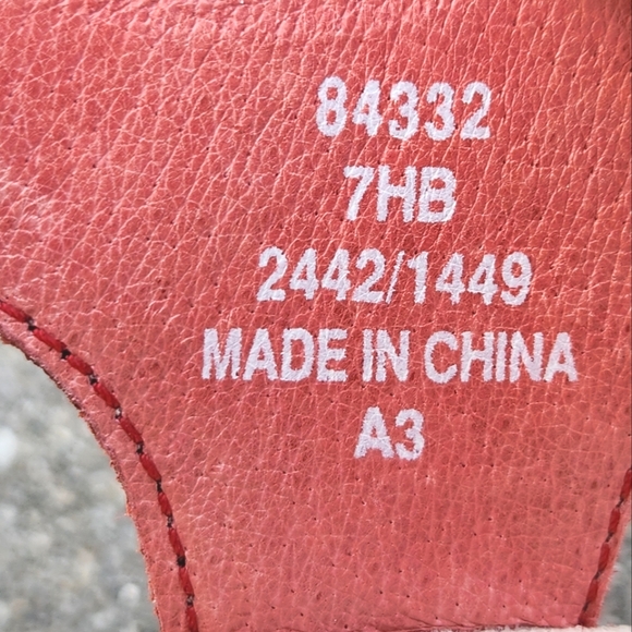 Lands End Coral/Washed Red Suede Ankle Strap Walking Sandals 7 - Picture 8 of 8